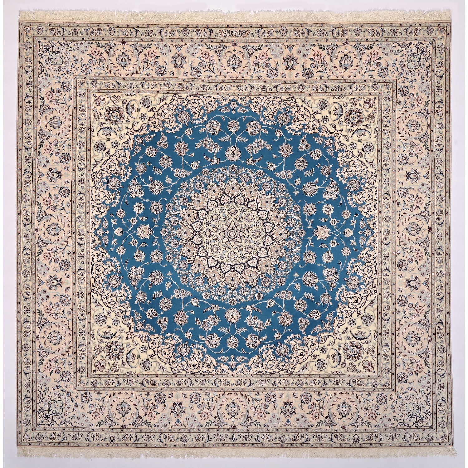 Tappeto Nain extrafine 6 Fili Firmato Akhavan 205 x 202 cm