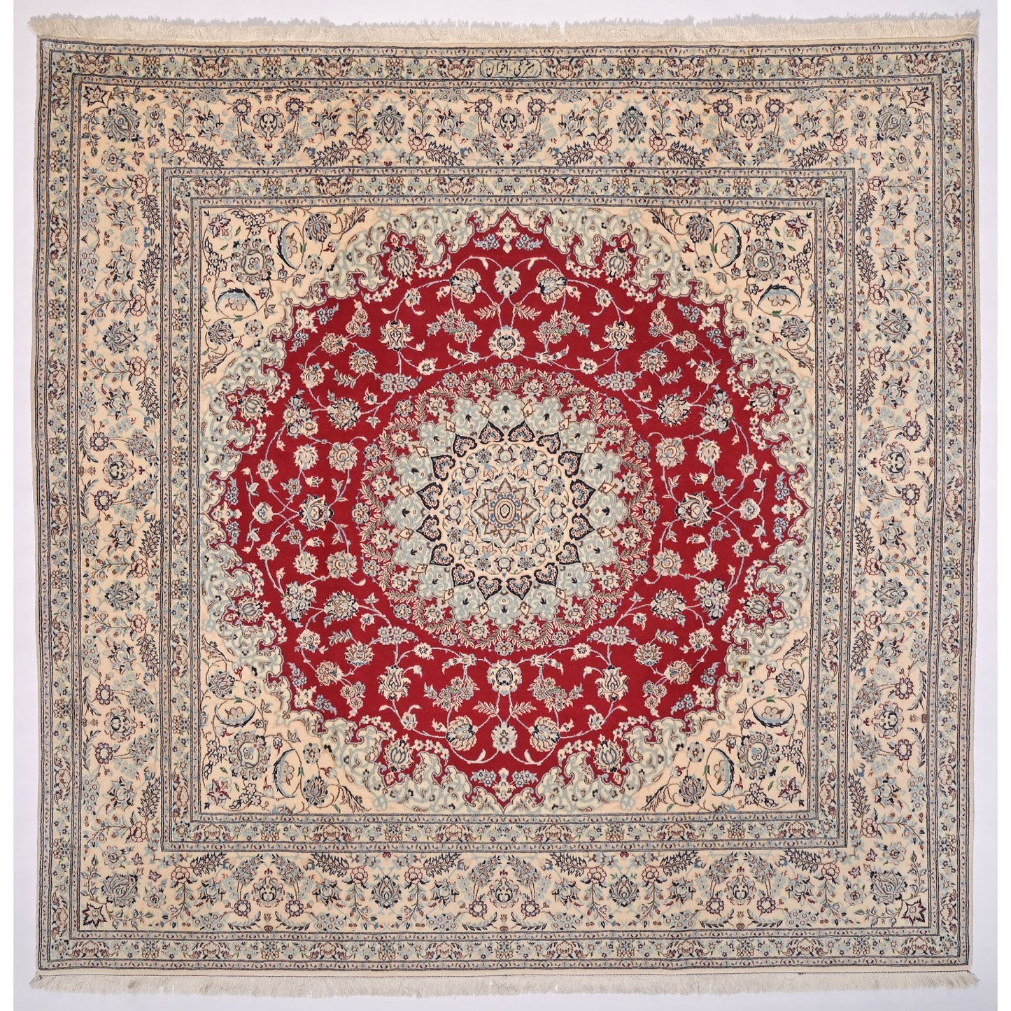 Tappeto Nain extrafine 6 Fili Firmato Akhavan 208 x 208 cm