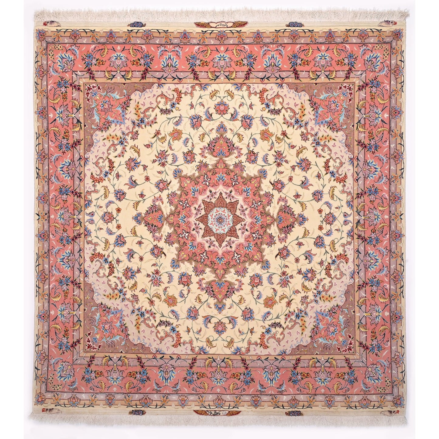 Tappeto Tabriz 50 Raj Trama seta 210 x 200 cm