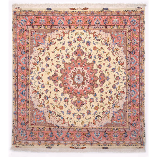 Tappeto Tabriz 50 Raj Trama seta 210 x 200 cm