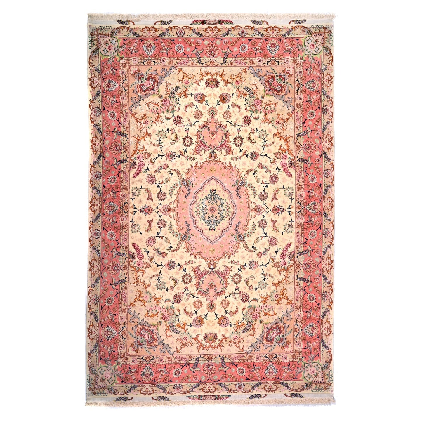 Tappeto Tabriz 60 Raj trama seta 305 X 200 cm Patina