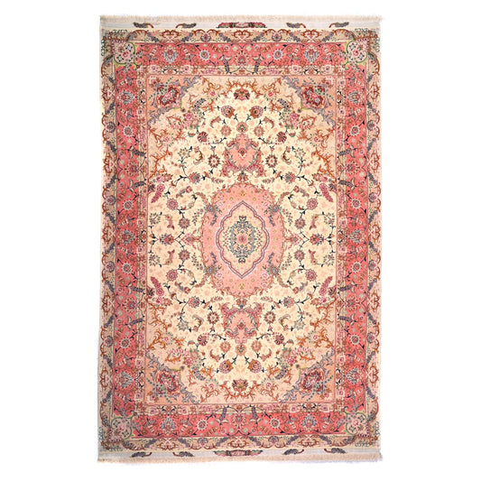 Tappeto Tabriz 60 Raj trama seta 305 X 200 cm Patina
