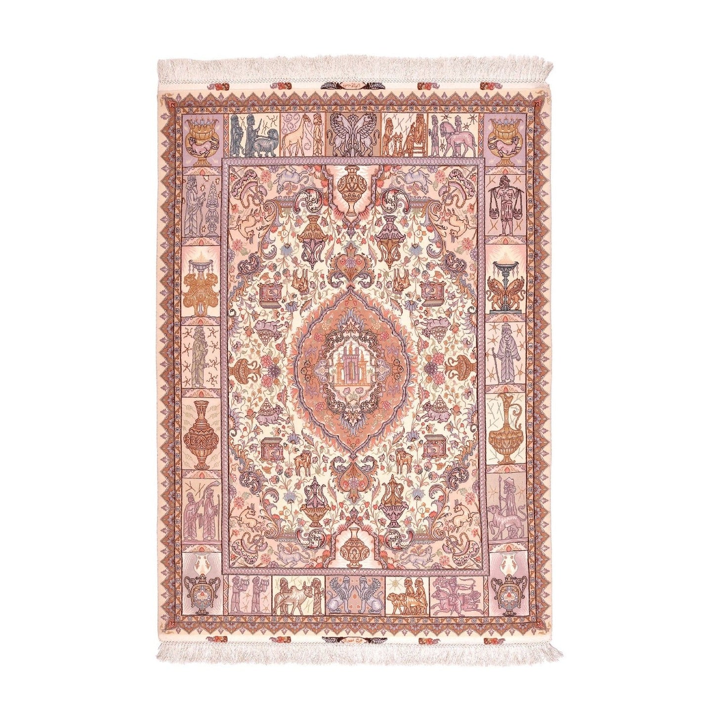 Tappeto Tabriz 60 Raj trama seta 207 X 146  cm