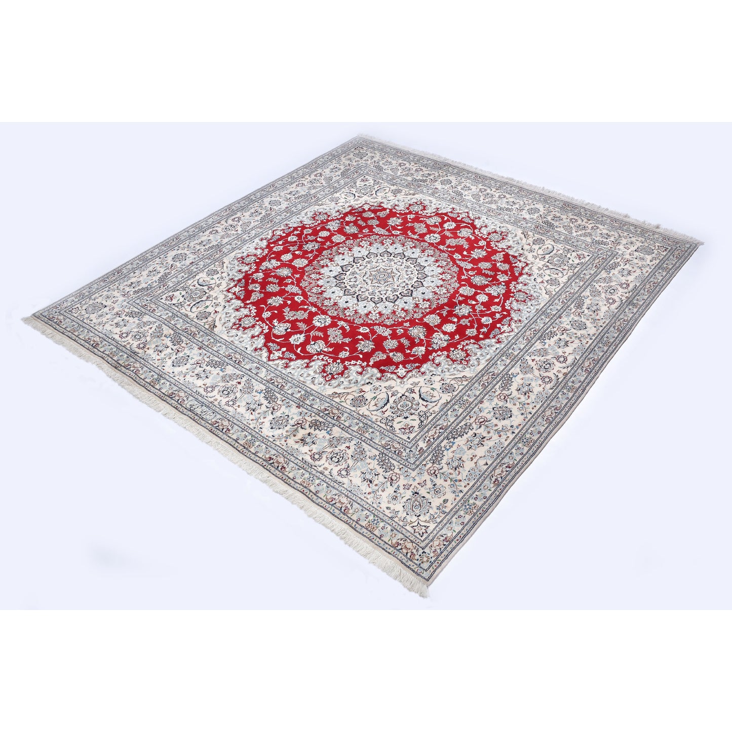 Tappeto Nain extrafine 6 Fili Firmato Akhavan 208 x 208 cm