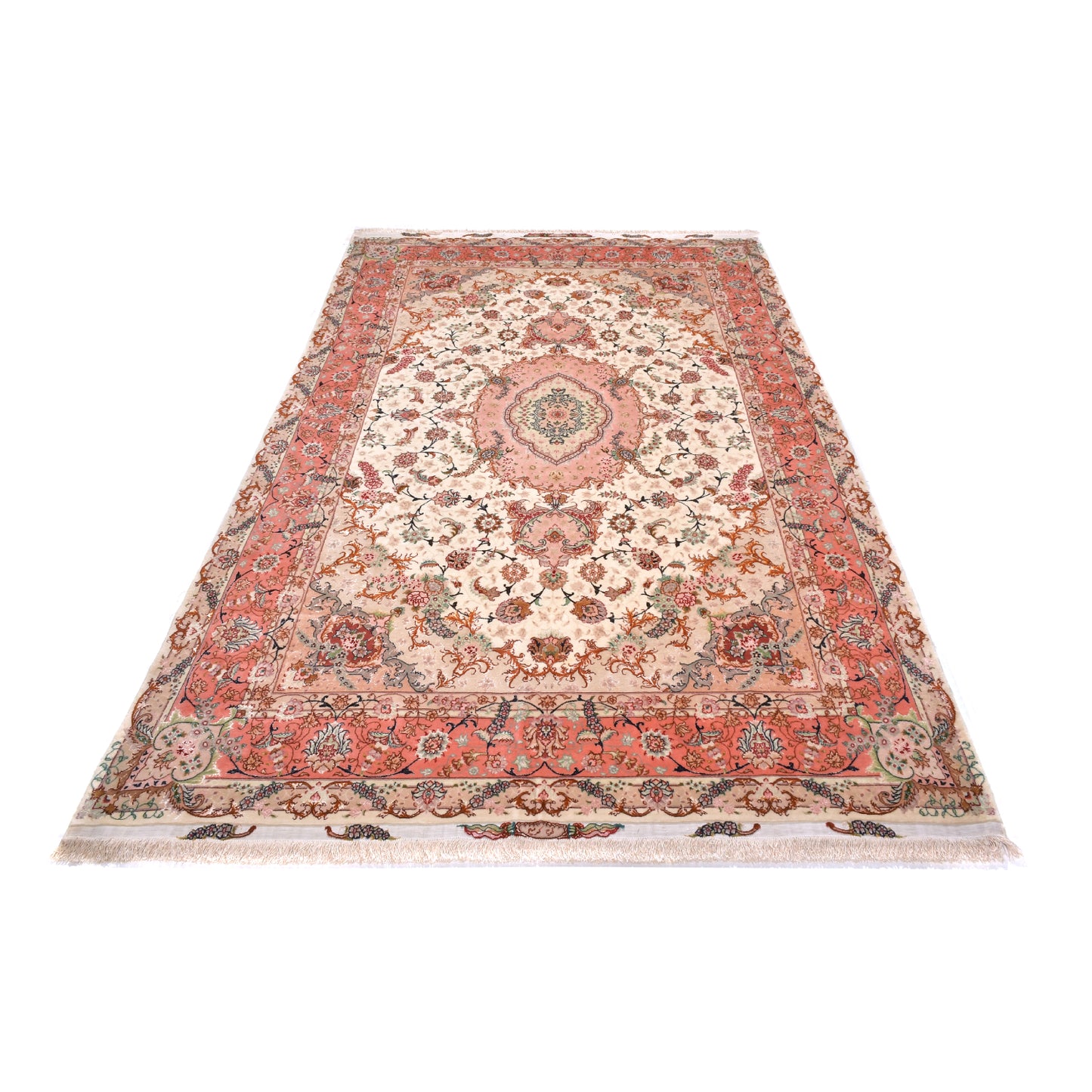 Tappeto Tabriz 60 Raj trama seta 305 X 200 cm Patina