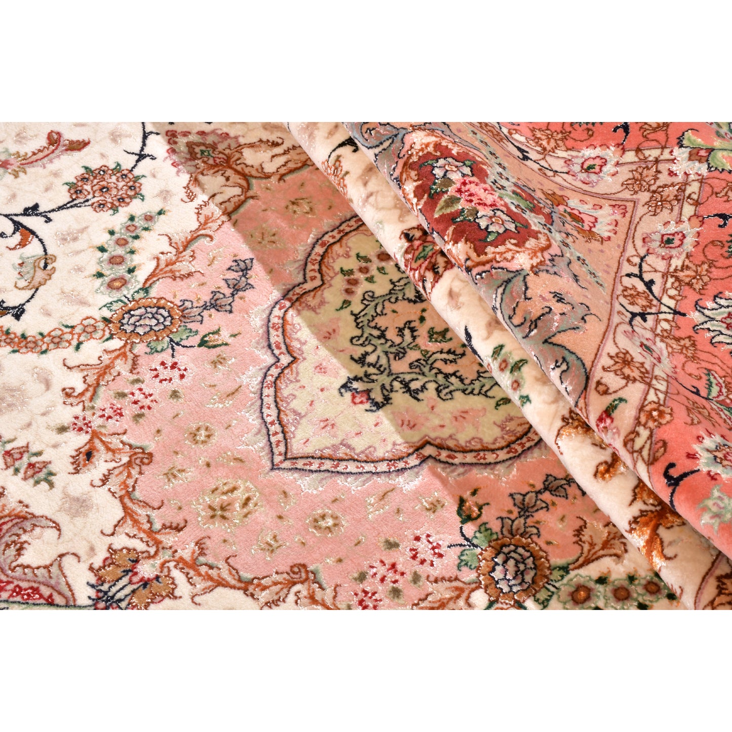 Tappeto Tabriz 60 Raj trama seta 305 X 200 cm Patina
