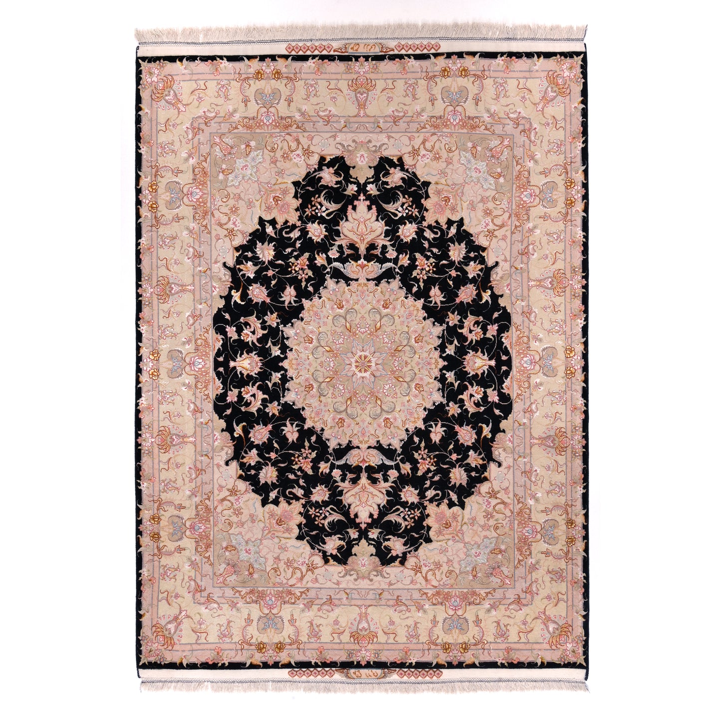 Tappeto Tabriz 60 Raj trama seta 211 X 153 CM