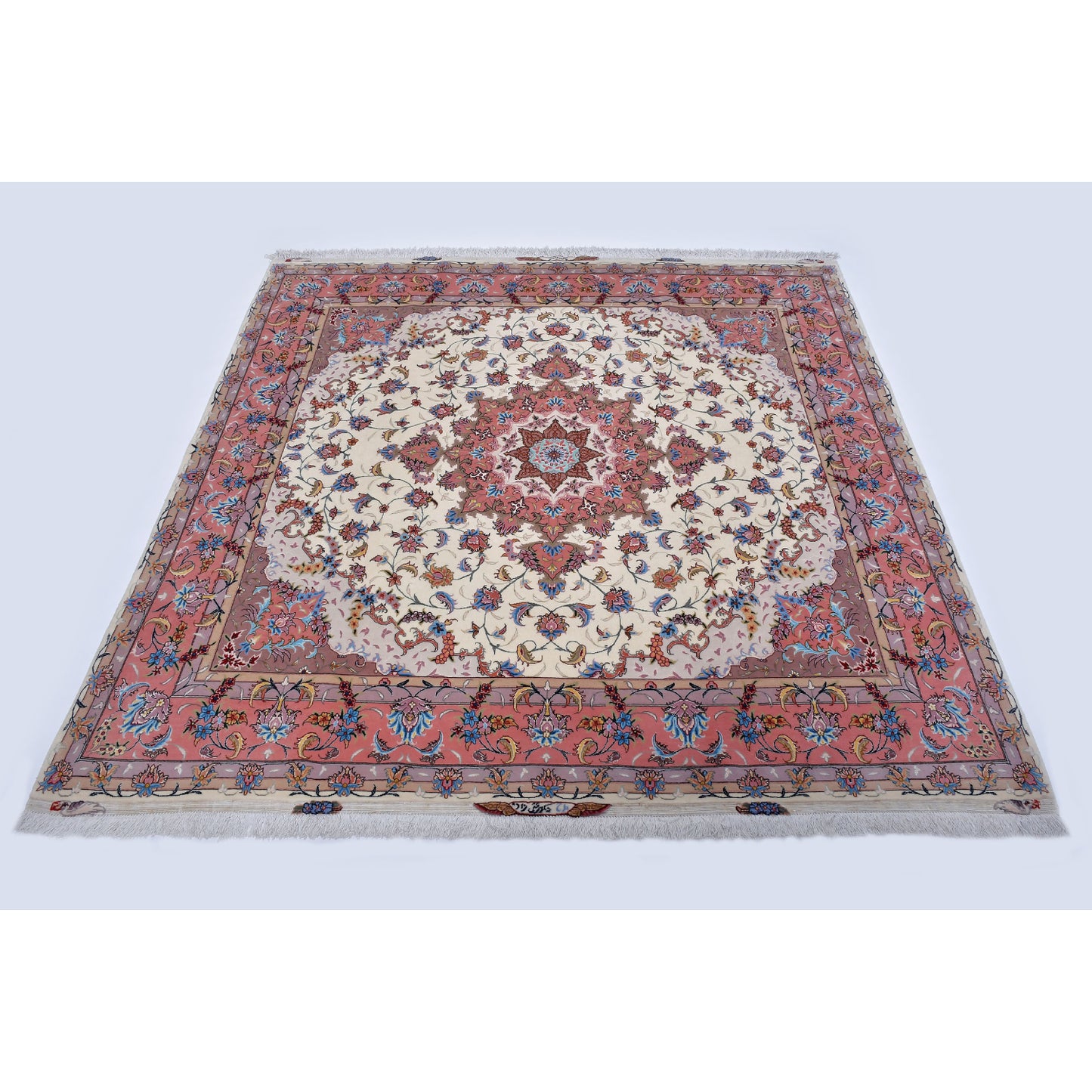 Tappeto Tabriz 50 Raj Trama seta 210 x 200 cm