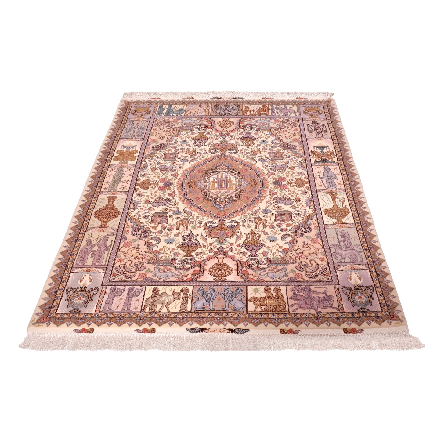 Tappeto Tabriz 60 Raj trama seta 207 X 146  cm