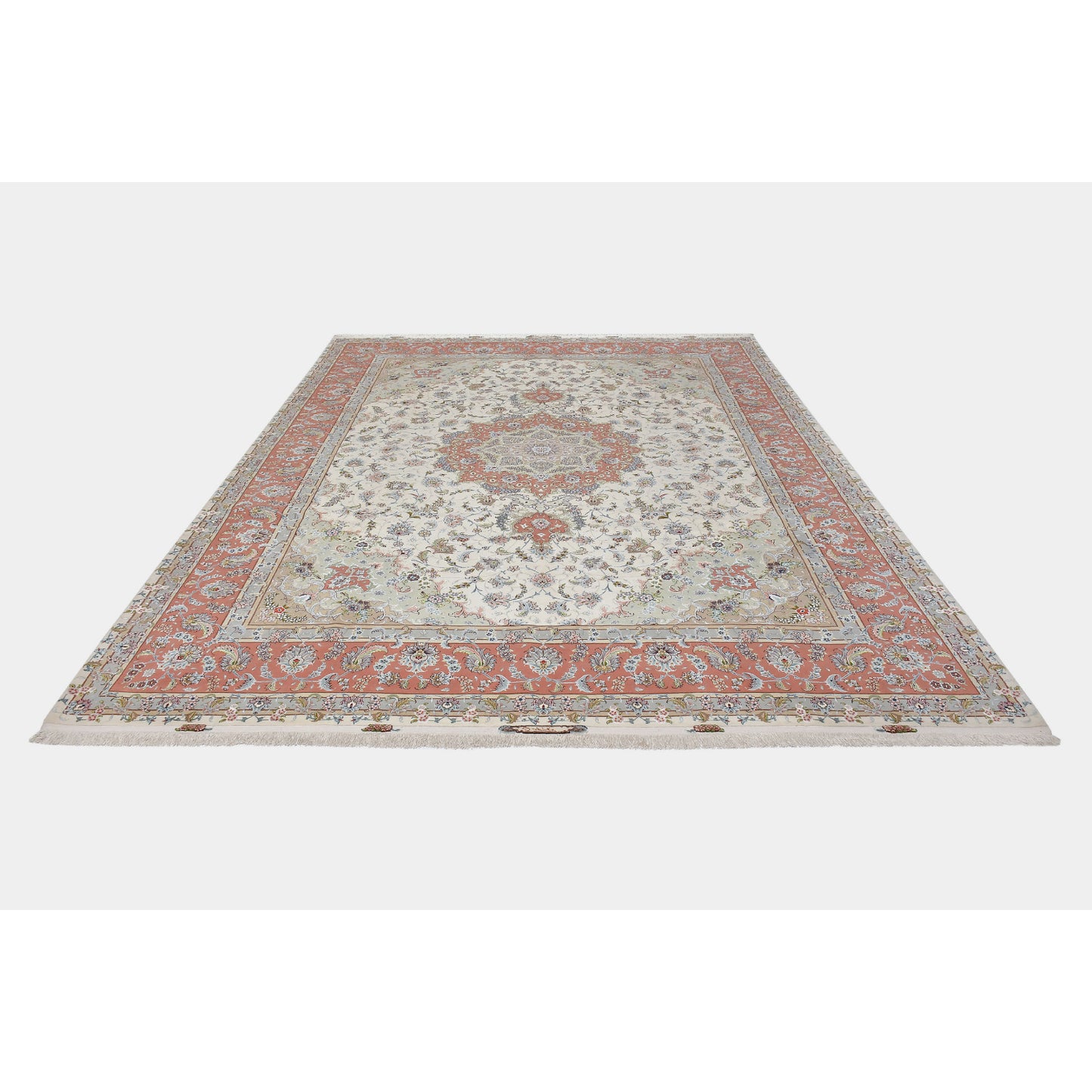 Tappeto Tabriz 50 Raj Trama in seta 403 x 300  cm